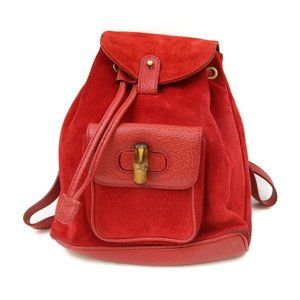 authentic Gucci BackPack Bag Reds Leather